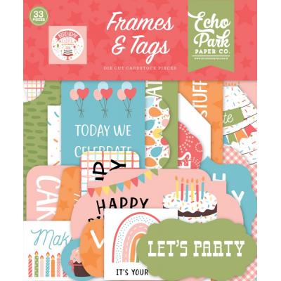 Echo Park Birthday Girl Die Cuts - Frames & Tags